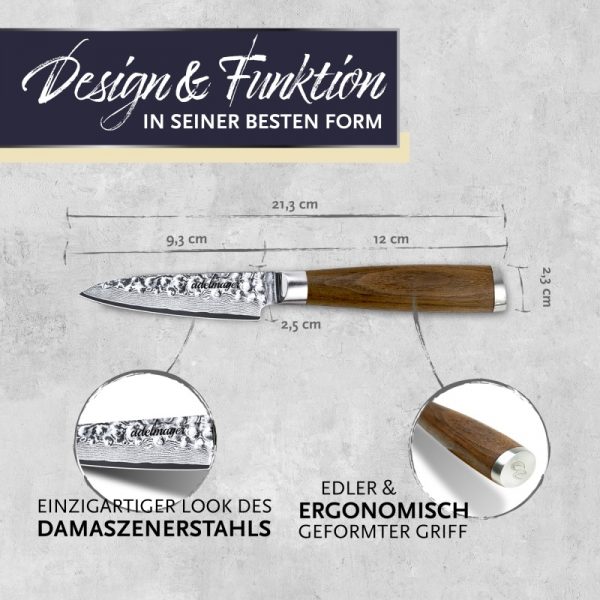 Damascus paring knife dimensions