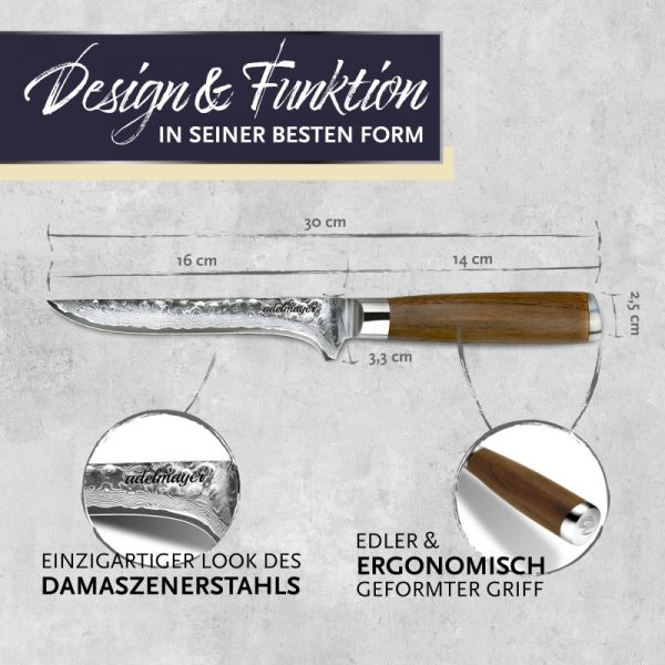 Damascus boning knife dimensions