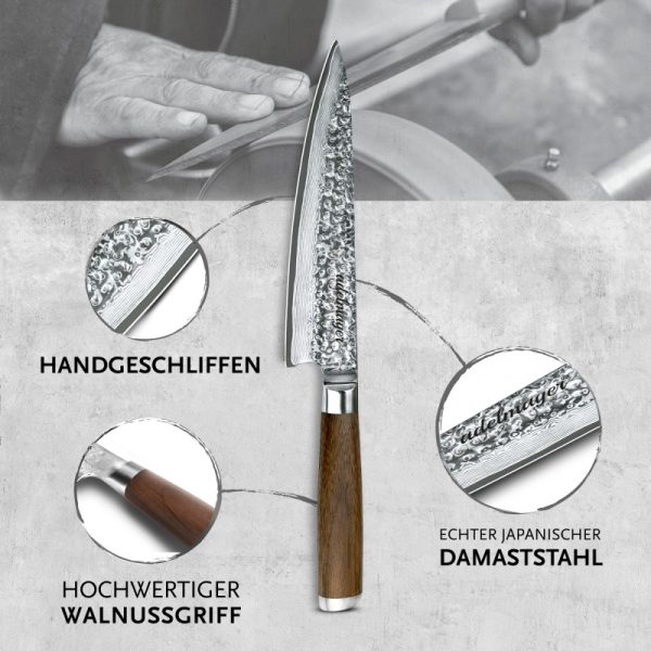 Damascus keukenmes 20cm Eigenschappen