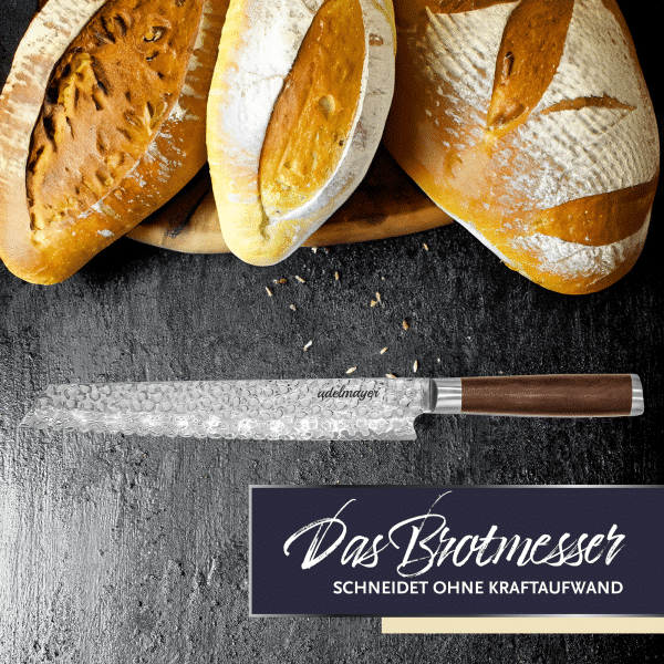 Frisches Brot und wellenschliff Brotmesser.