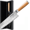 Damascus knife with wooden handle and gift box