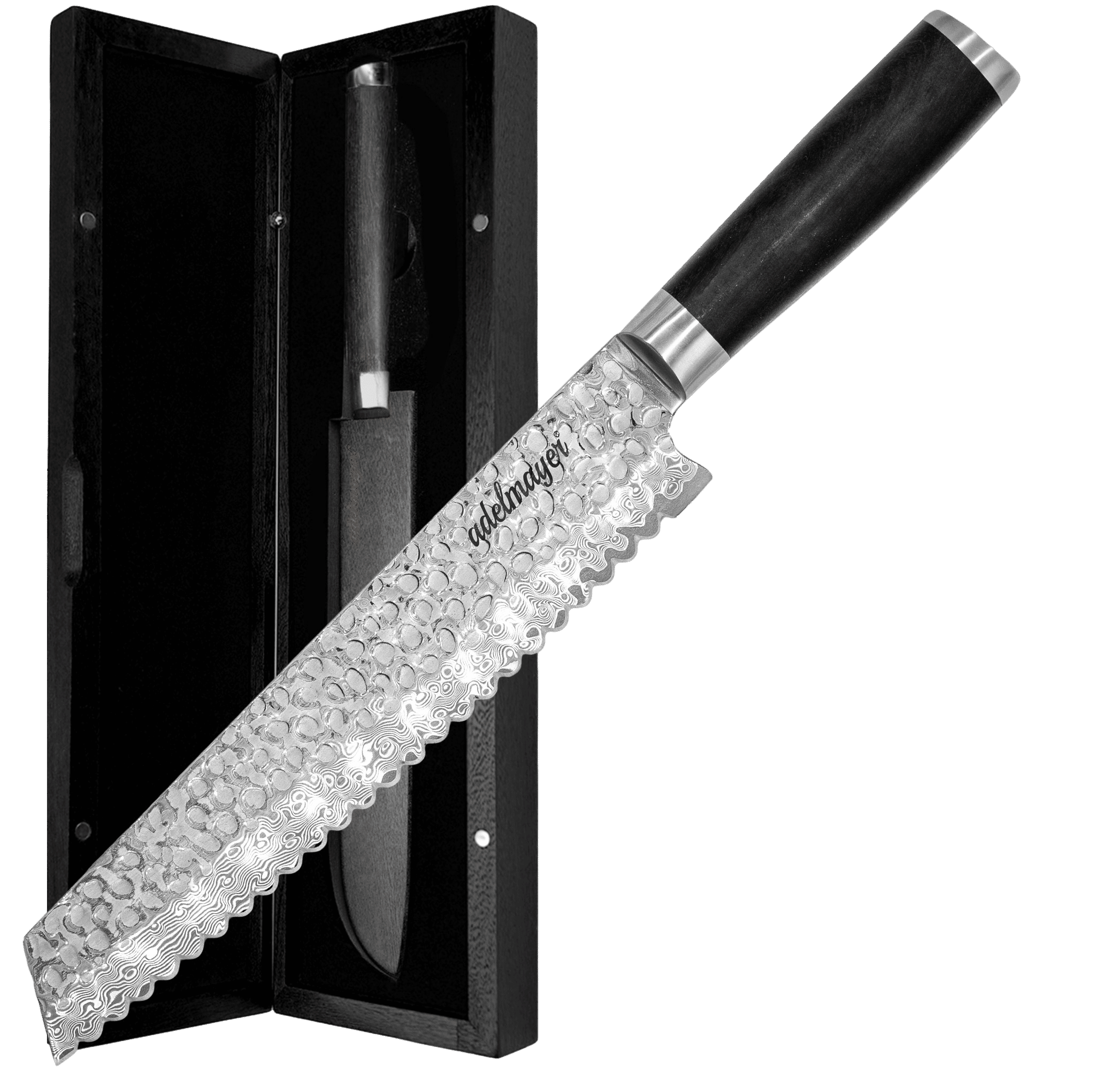 1 hero pixian ai Damastmesser in eleganter Verpackung.