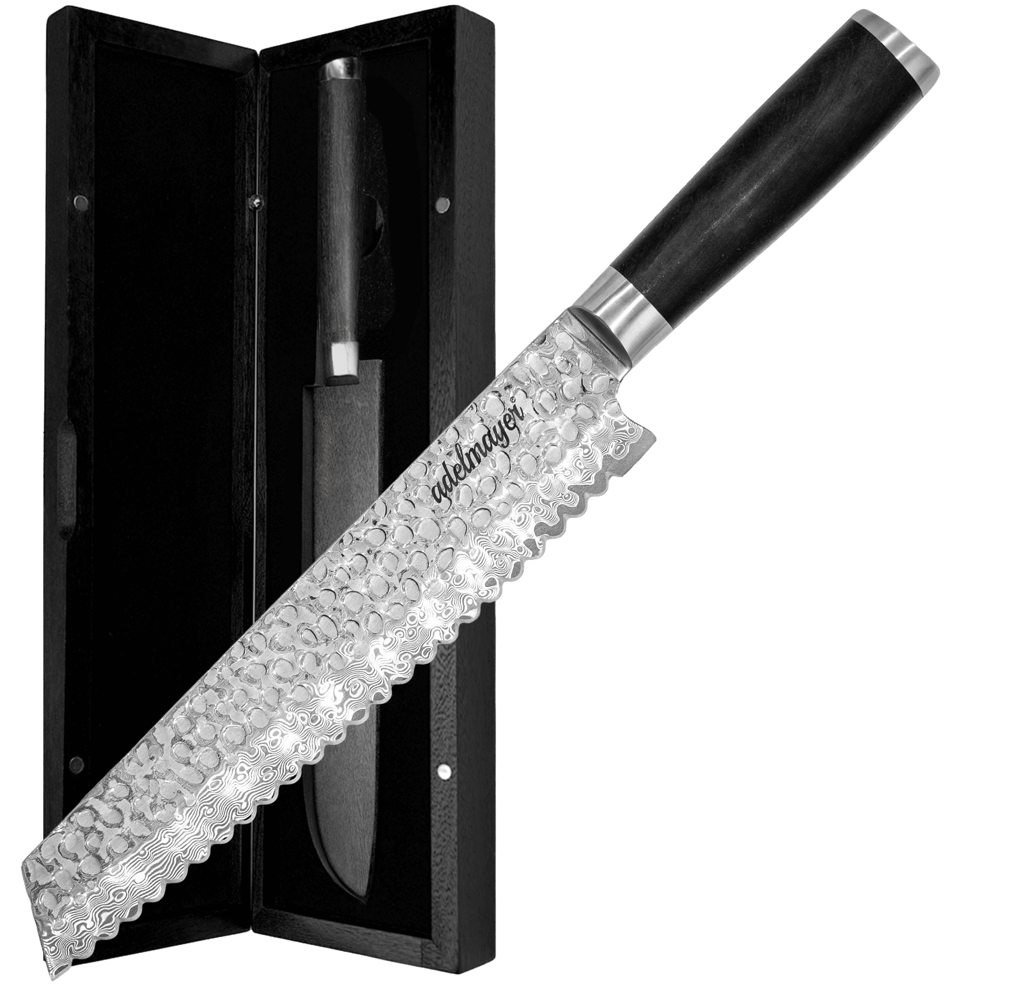 Damascus knife in elegant packaging.