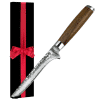 Decorated knife with gift box and red ribbon.