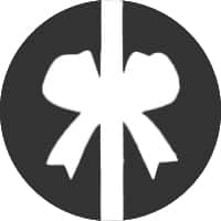 Schwarz-weißes Kleeblatt-Symbol.