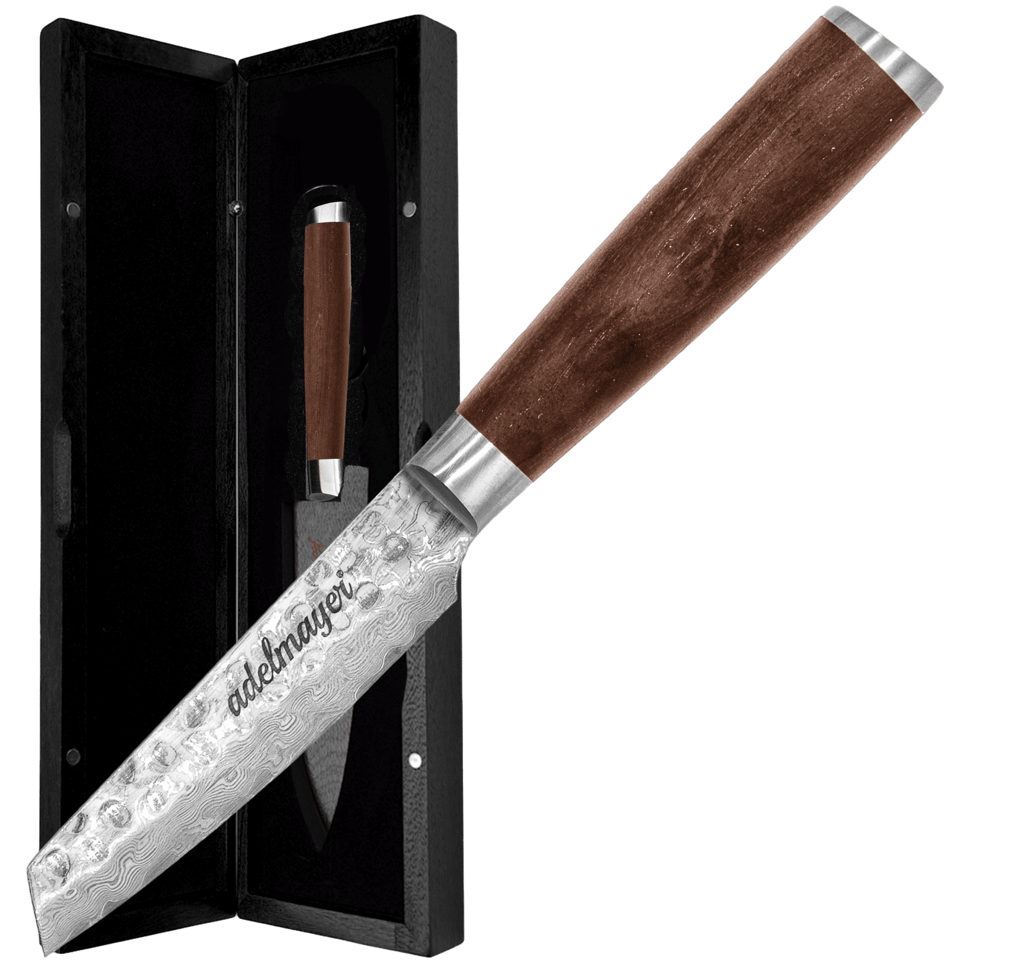 titel 2 pixian ai Damastmesser mit Holzgriff in Geschenkbox.