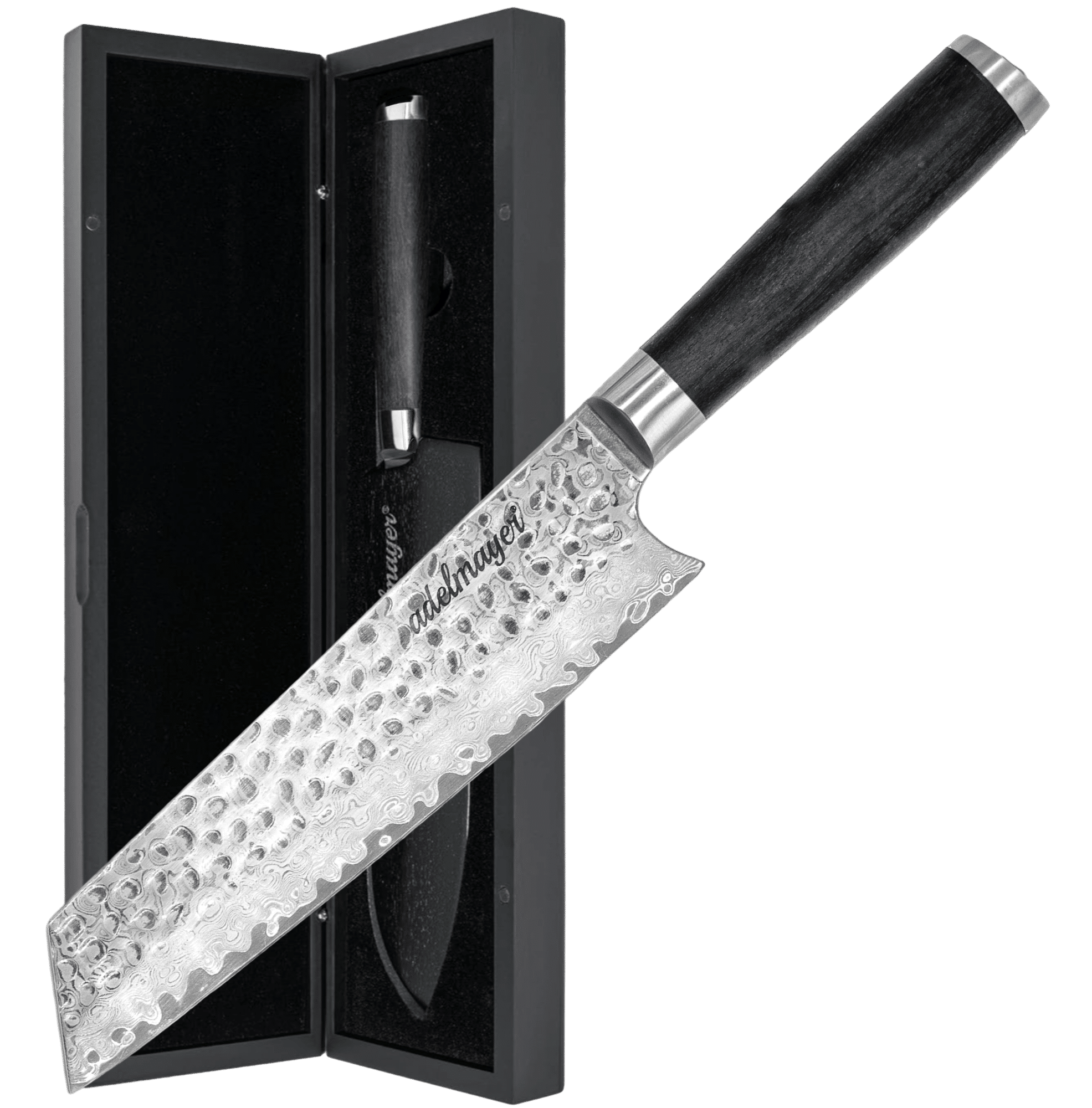 cover picture pixian ai Damascus chef's knife with handle in gift box.