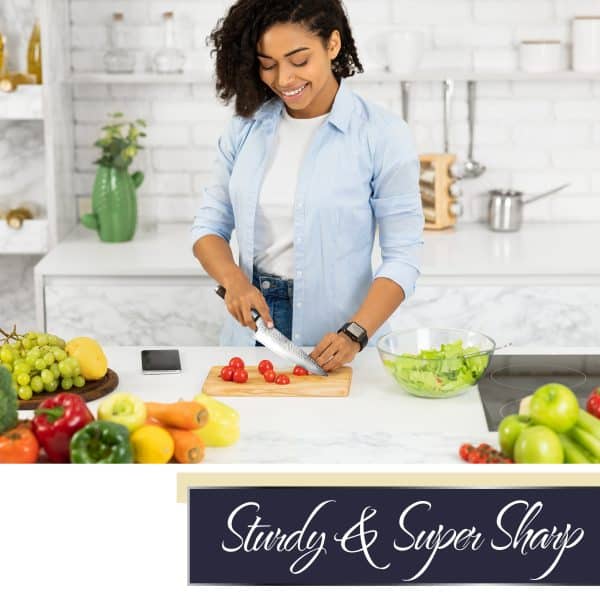 Woman preparing salad in modern kitchen.