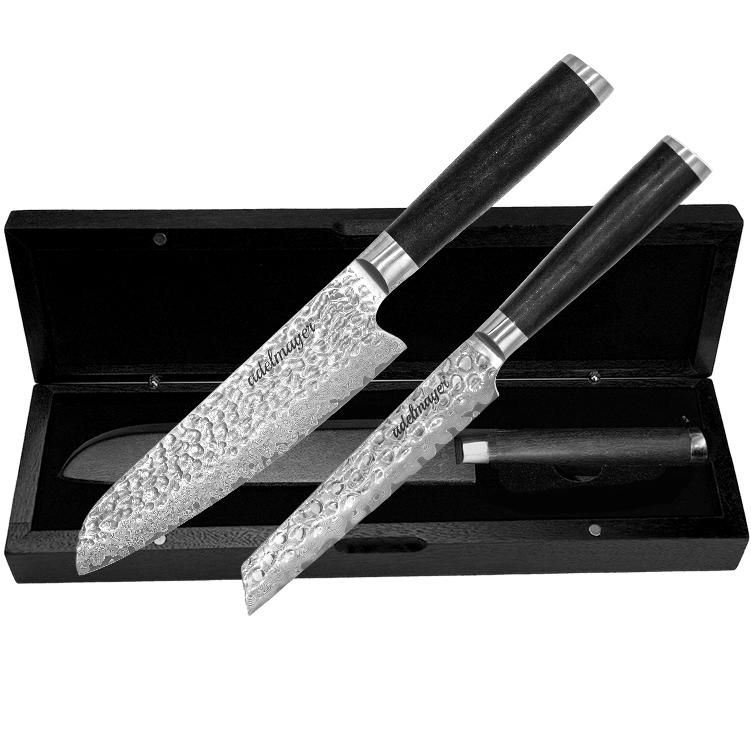 adelmayer® damastmesser set nihon 3 teiliges messerset aus japanischem damast stahl: kiritsuke messer, santoku messer, nakiri messer