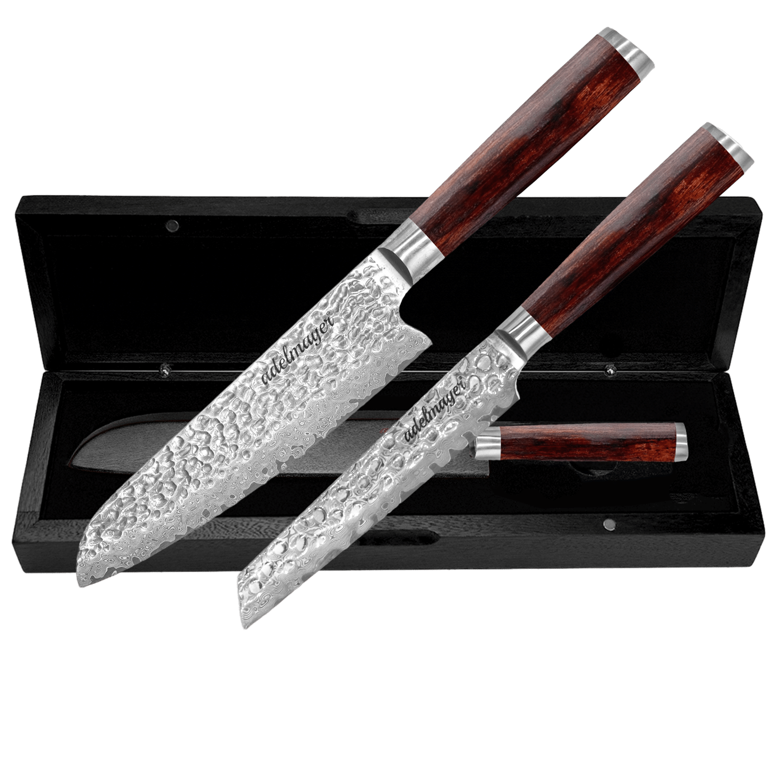 adelmayer® damastmesser set nihon 3 teiliges messerset aus japanischem damast stahl: kiritsuke messer, santoku messer, nakiri messer